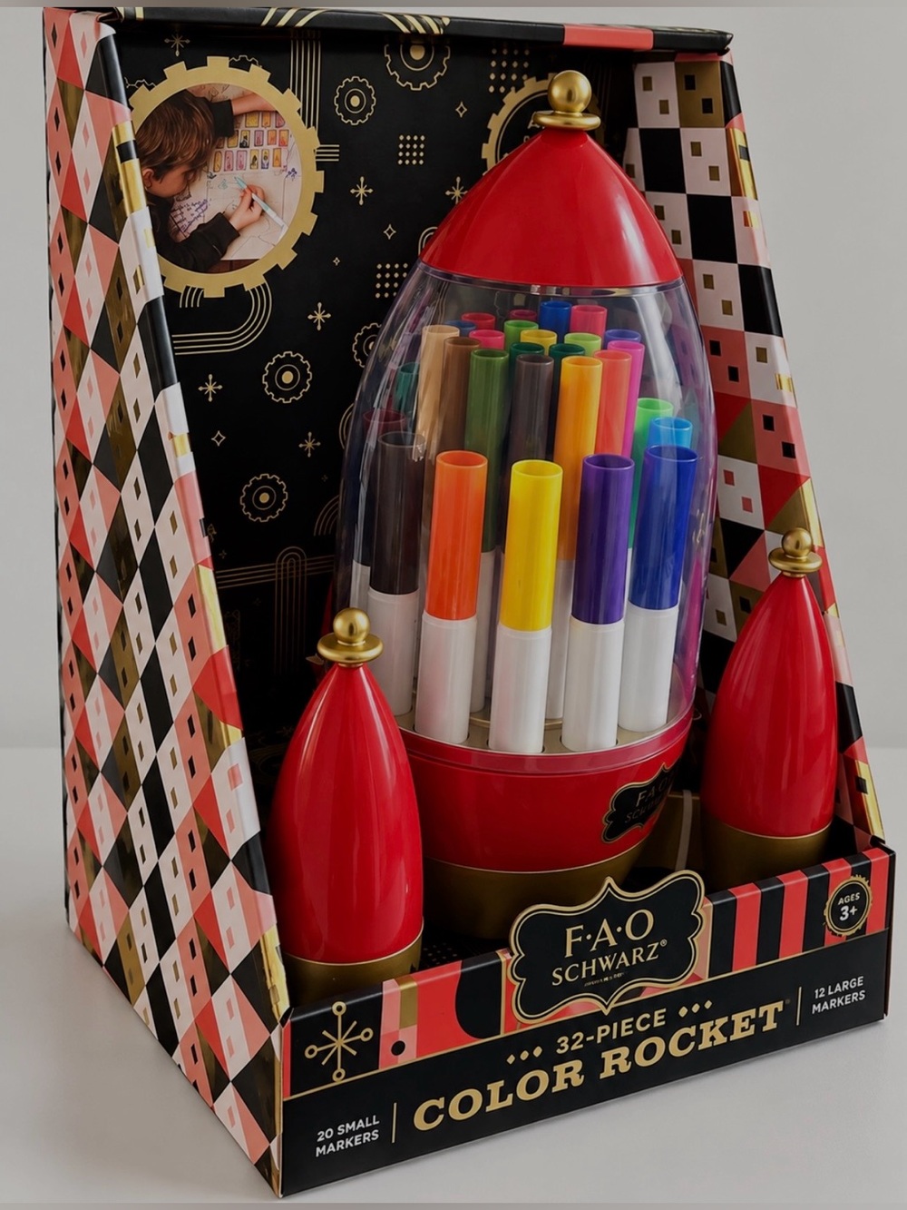 FAO Schwarz 32 pc Color Rocket Markers set new in box